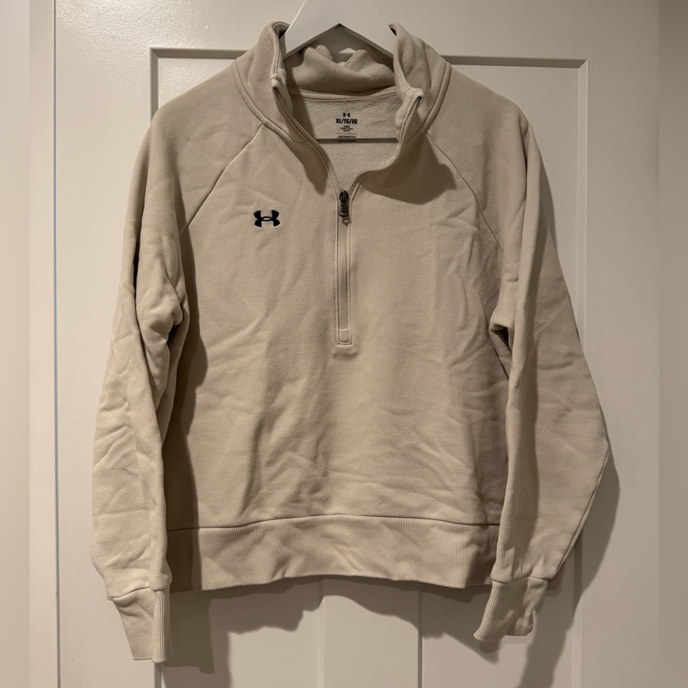 Never worn. NWOT. Under Armour Off-White Fleece Pullover